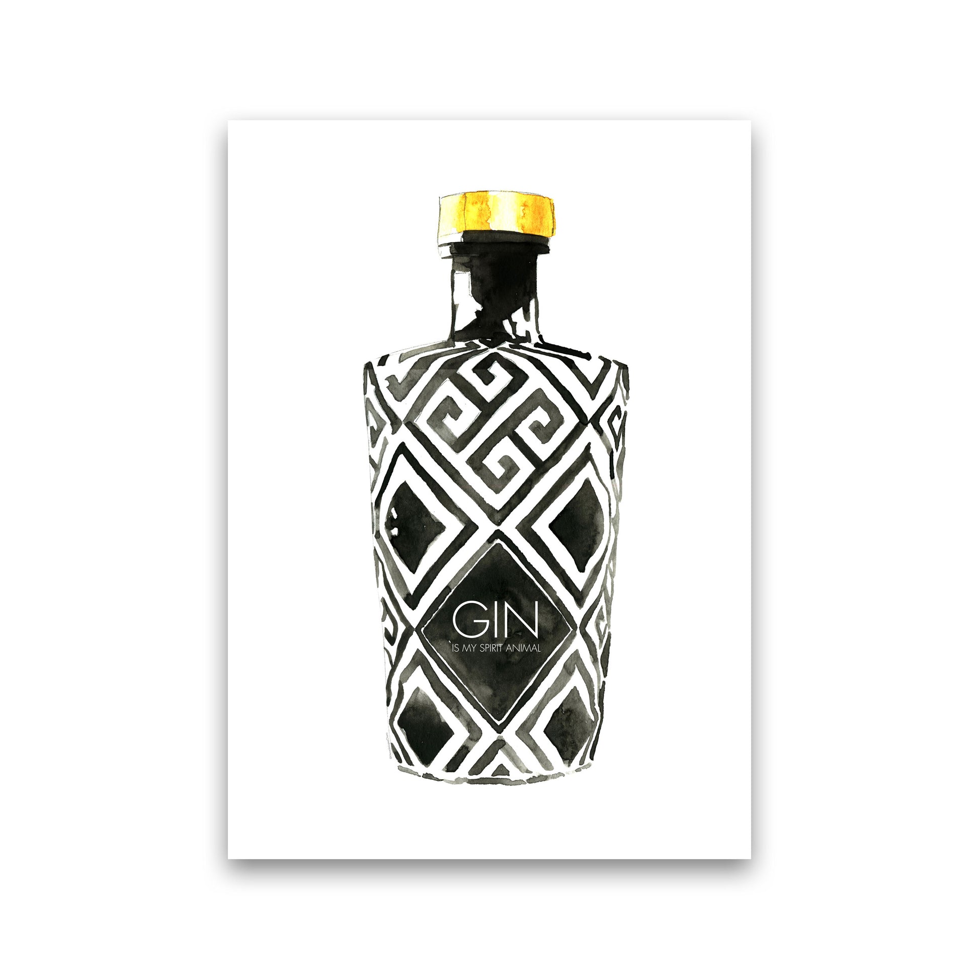 Gin Is My Spirit Animal, Kitchen Food & Drink Art Prints Print Only