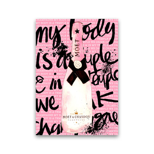 My Body Is A Temple Moet, Kitchen Food & Drink Art Prints Print Only