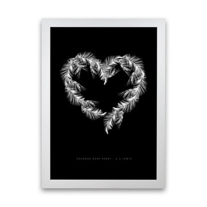 C S Lewis Courage Dear Heart Black Modern Fashion Print White Grain