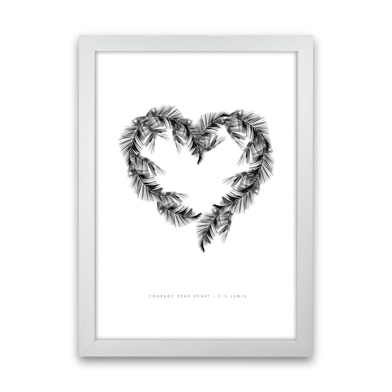 C S Lewis Courage Dear Heart White Modern Fashion Print White Grain