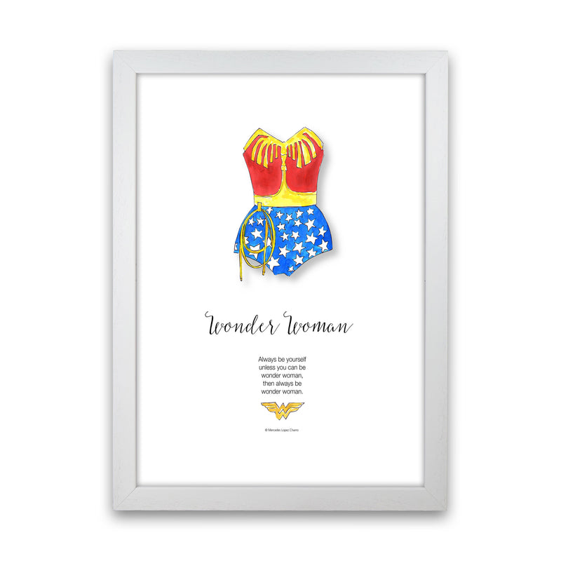 Vintage Wonder Woman Modern Fashion Print White Grain