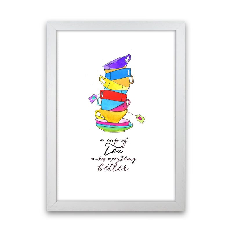 Cup Of Tea, Kitchen Food & Drink Art Prints White Grain