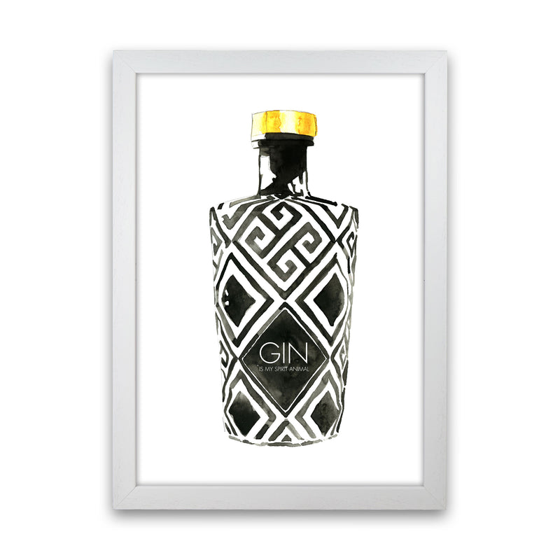Gin Is My Spirit Animal, Kitchen Food & Drink Art Prints White Grain
