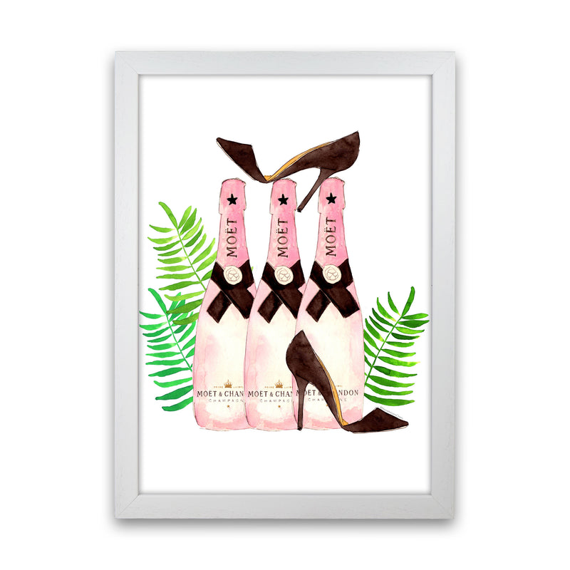 Moet And Heels, Kitchen Food & Drink Art Prints White Grain