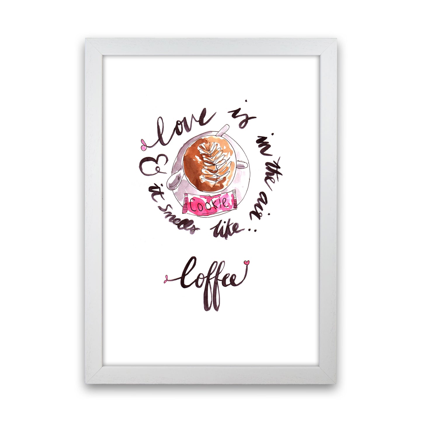 Smells Like Coffee, Kitchen Food & Drink Art Prints White Grain
