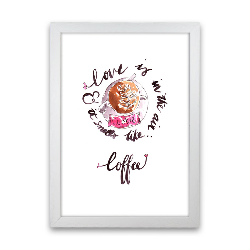 Smells Like Coffee, Kitchen Food & Drink Art Prints White Grain