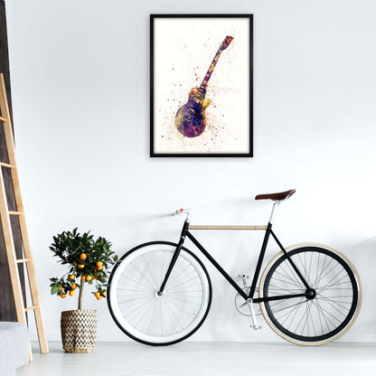 Electric Guitar Watercolour Ii Print by Michael Tompsett A1 White Frame