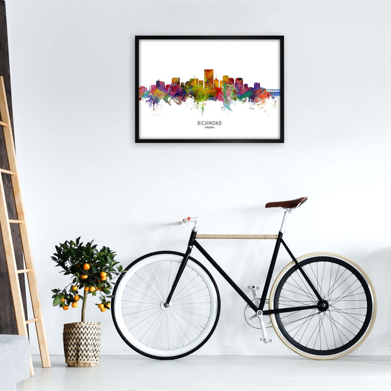 Richmond Virginia Skyline Art Print by Michael Tompsett A1 White Frame