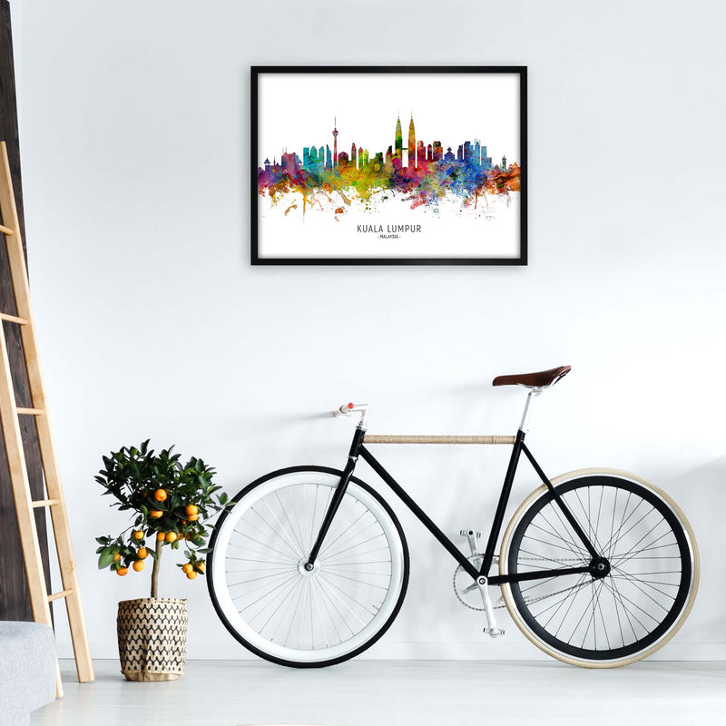 Kuala Lumpur Malaysia Skyline Art Print by Michael Tompsett A1 White Frame