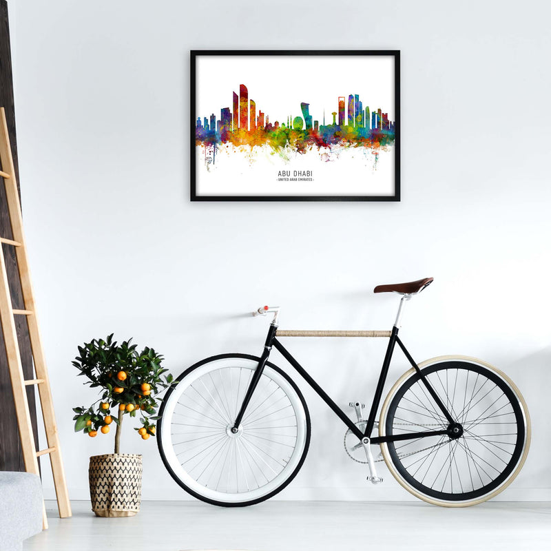 Abu Dhabi United Arab Emirates Skyline  by Michael Tompsett A1 White Frame
