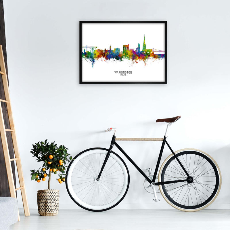 Warrington England Skyline Art Print by Michael Tompsett A1 White Frame