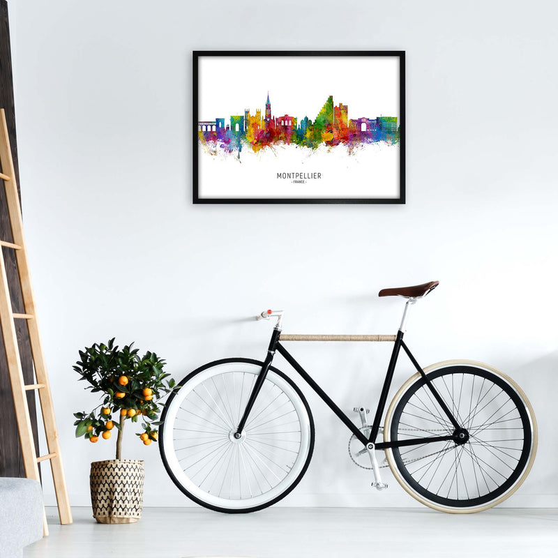 Montpellier France Skyline Art Print by Michael Tompsett A1 White Frame