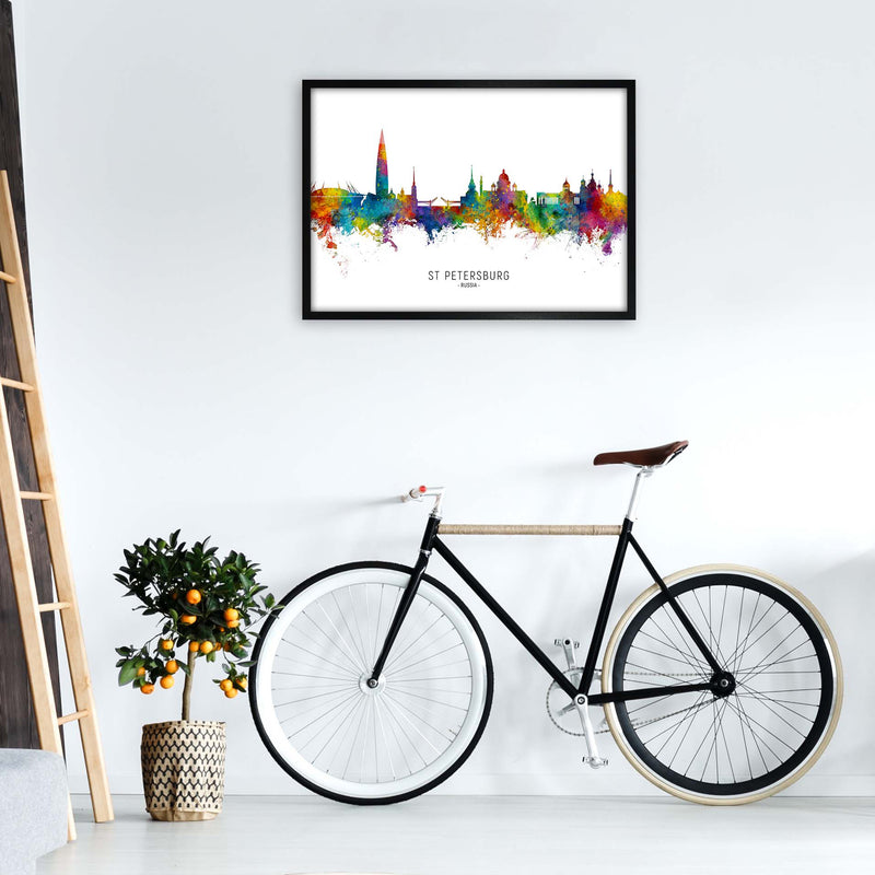 St Petersburg Russia Skyline Art Print by Michael Tompsett A1 White Frame