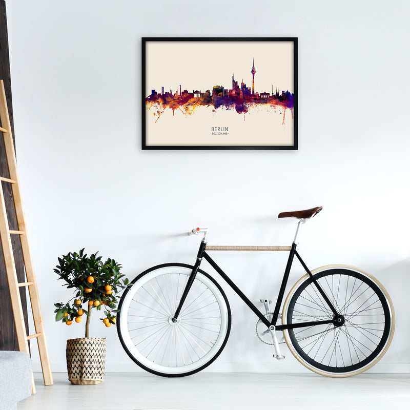 Berlin Deutschland Skyline Autumn City Name Art Print by Michael Tompsett A1 White Frame
