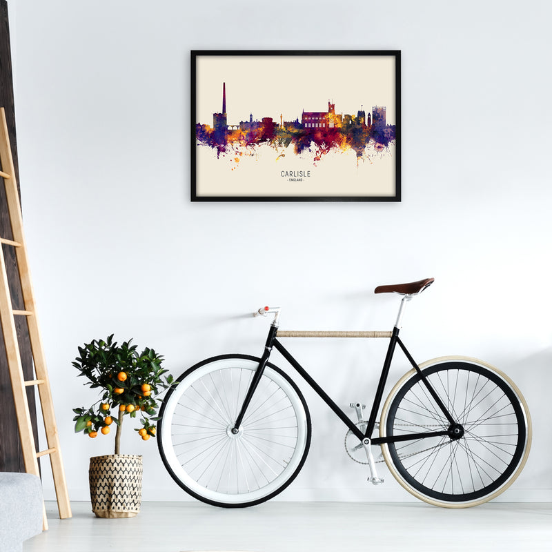 Carlisle England Skyline Autumn City Name Art Print by Michael Tompsett A1 White Frame
