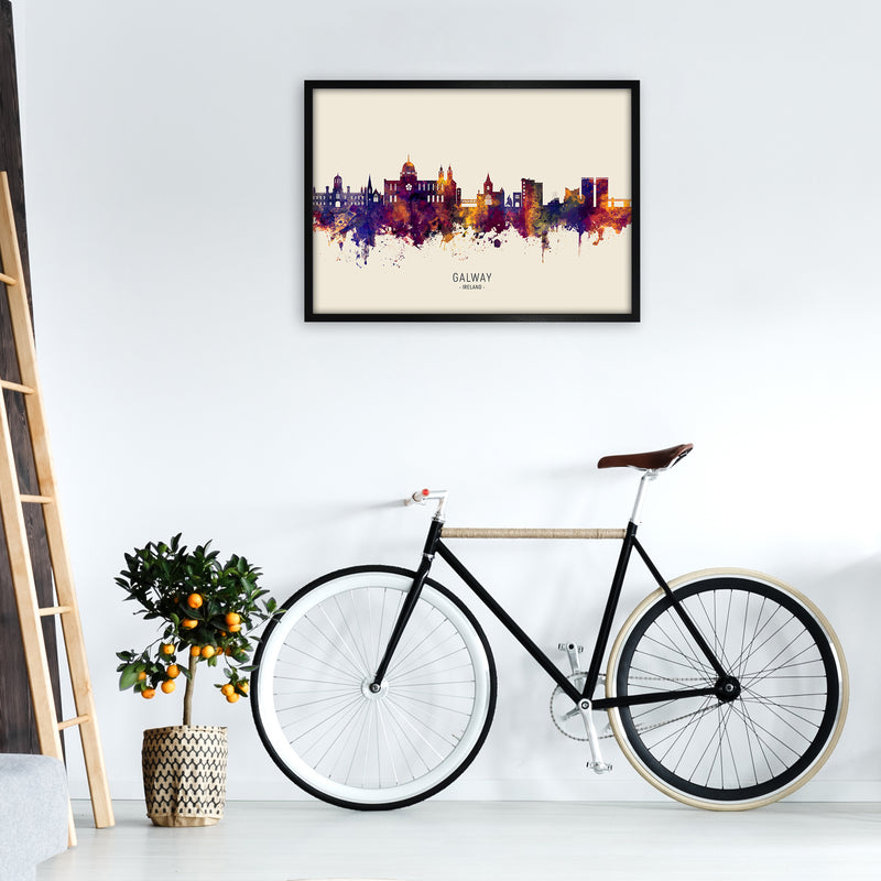 Galway Ireland Skyline Autumn City Name Art Print by Michael Tompsett A1 White Frame