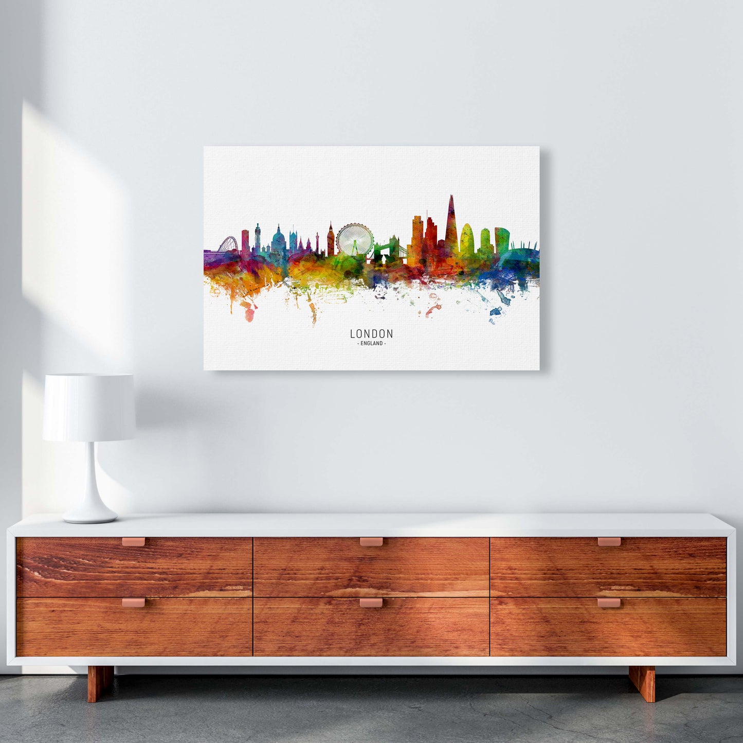 London England Skyline Art Print by Michael Tompsett A1 Canvas