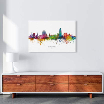 Barcelona Spain Skyline Art Print by Michael Tompsett A1 Canvas