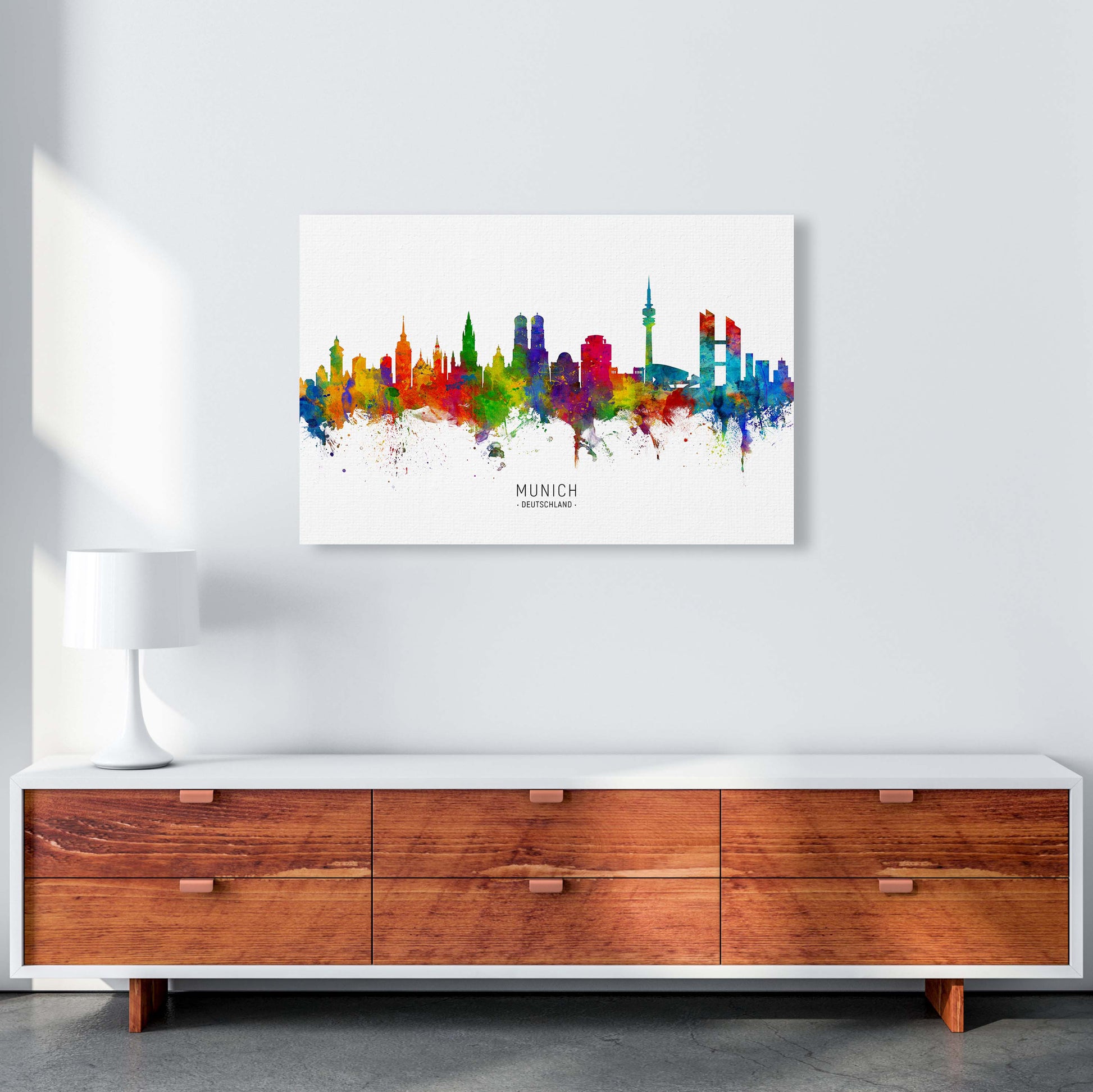 Munich Deutschland Skyline Art Print by Michael Tompsett A1 Canvas