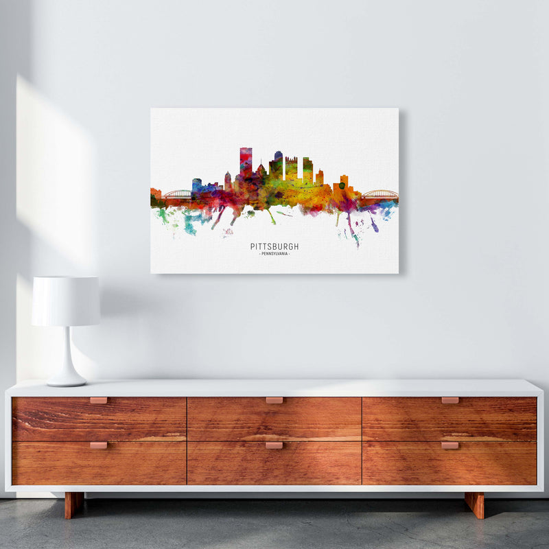 Pittsburgh Pennsylvania Skyline Art Print by Michael Tompsett A1 Canvas