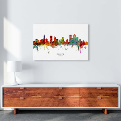 Denver Colorado Skyline Art Print by Michael Tompsett A1 Canvas