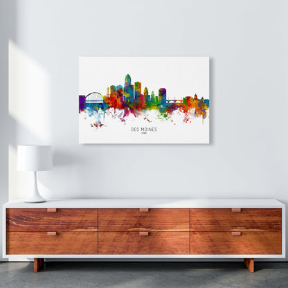 Des Moines Iowa Skyline Art Print by Michael Tompsett A1 Canvas