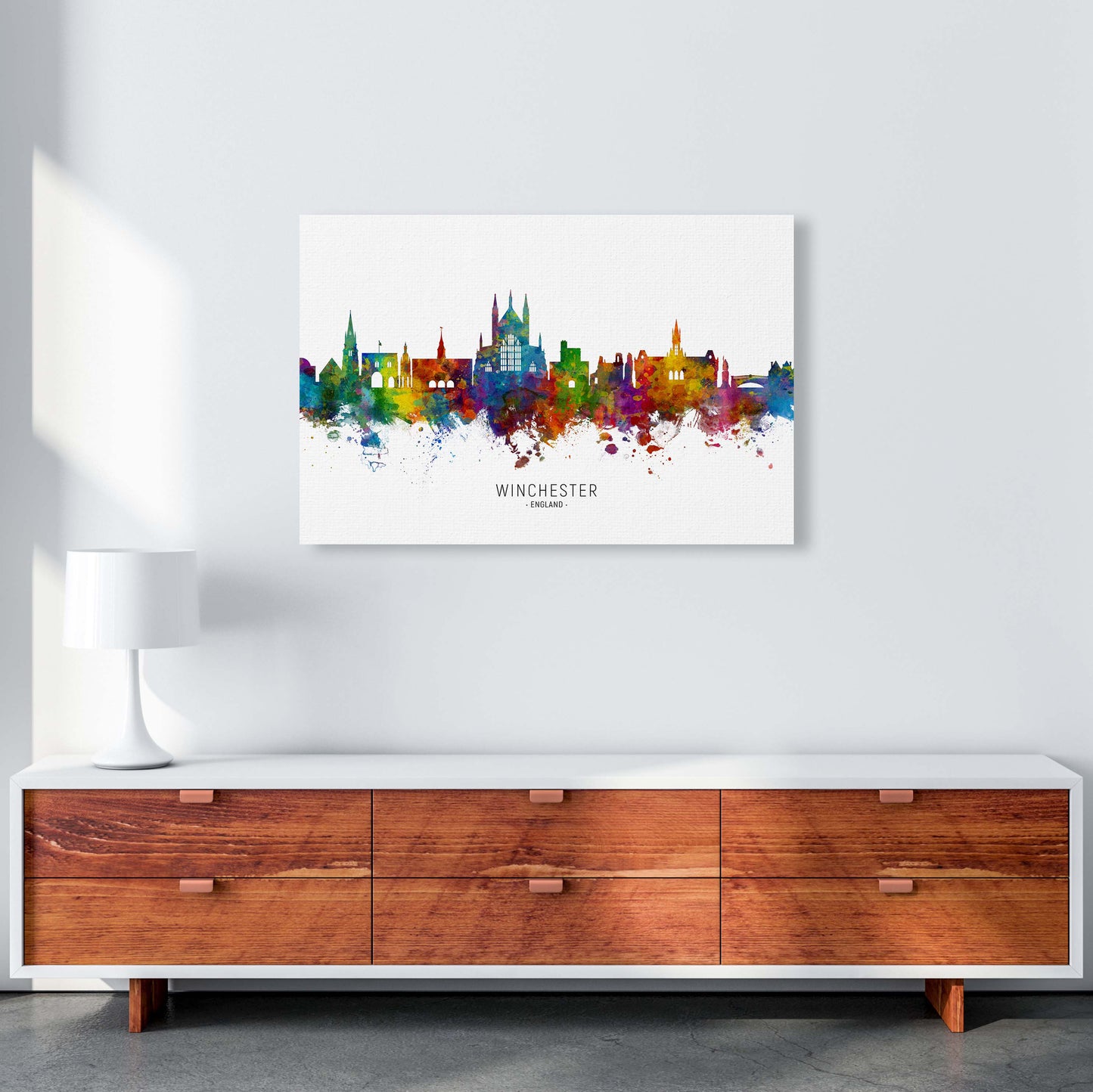 Winchester England Skyline Art Print by Michael Tompsett A1 Canvas