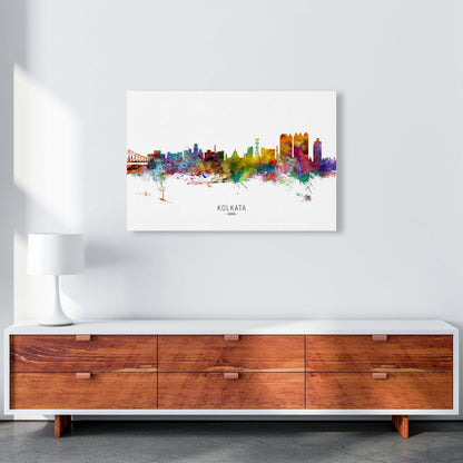 Kolkata India Skyline Art Print by Michael Tompsett A1 Canvas