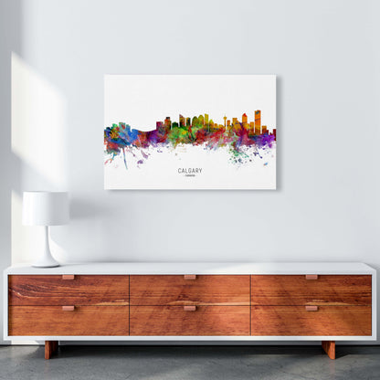Calgary Canada Skyline Art Print by Michael Tompsett A1 Canvas
