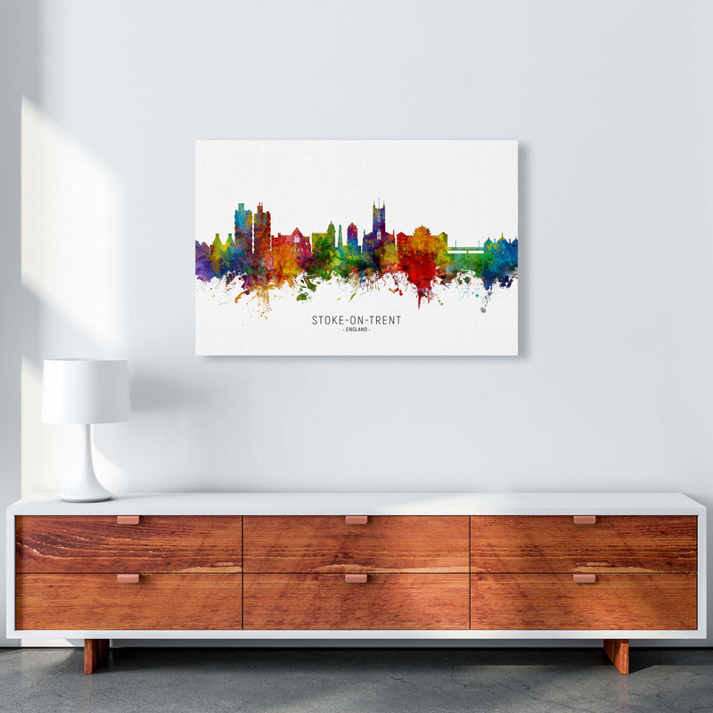 Stoke-On-Trent England Skyline Art Print by Michael Tompsett A1 Canvas
