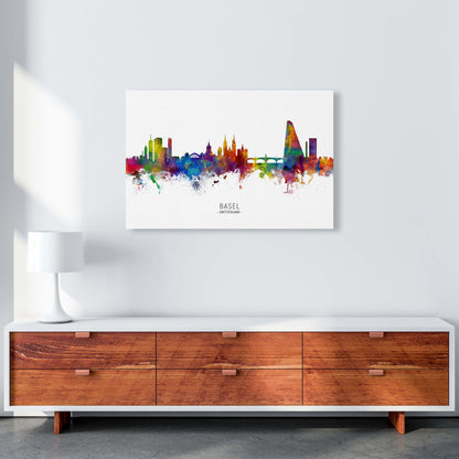 Basel Switzerland Skyline Art Print by Michael Tompsett A1 Canvas