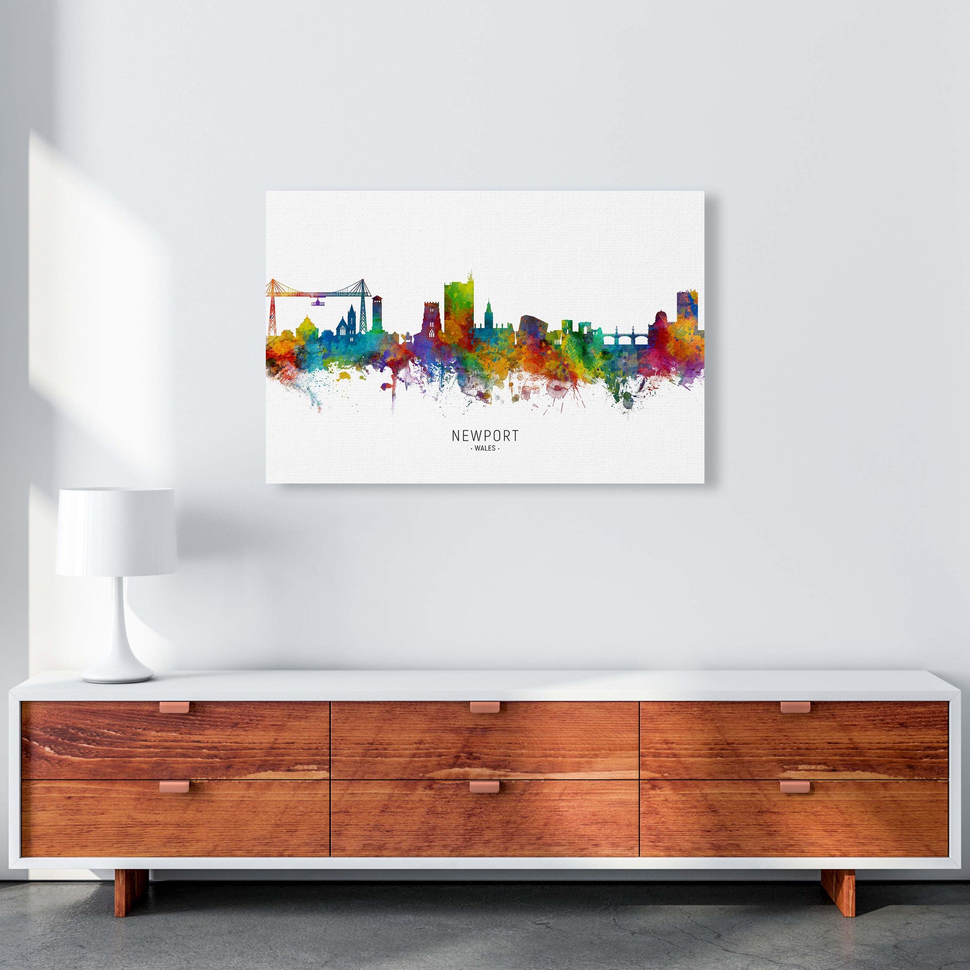 Newport Wales Skyline Art Print by Michael Tompsett A1 Canvas