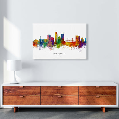 Jacksonville Florida Skyline Art Print by Michael Tompsett A1 Canvas