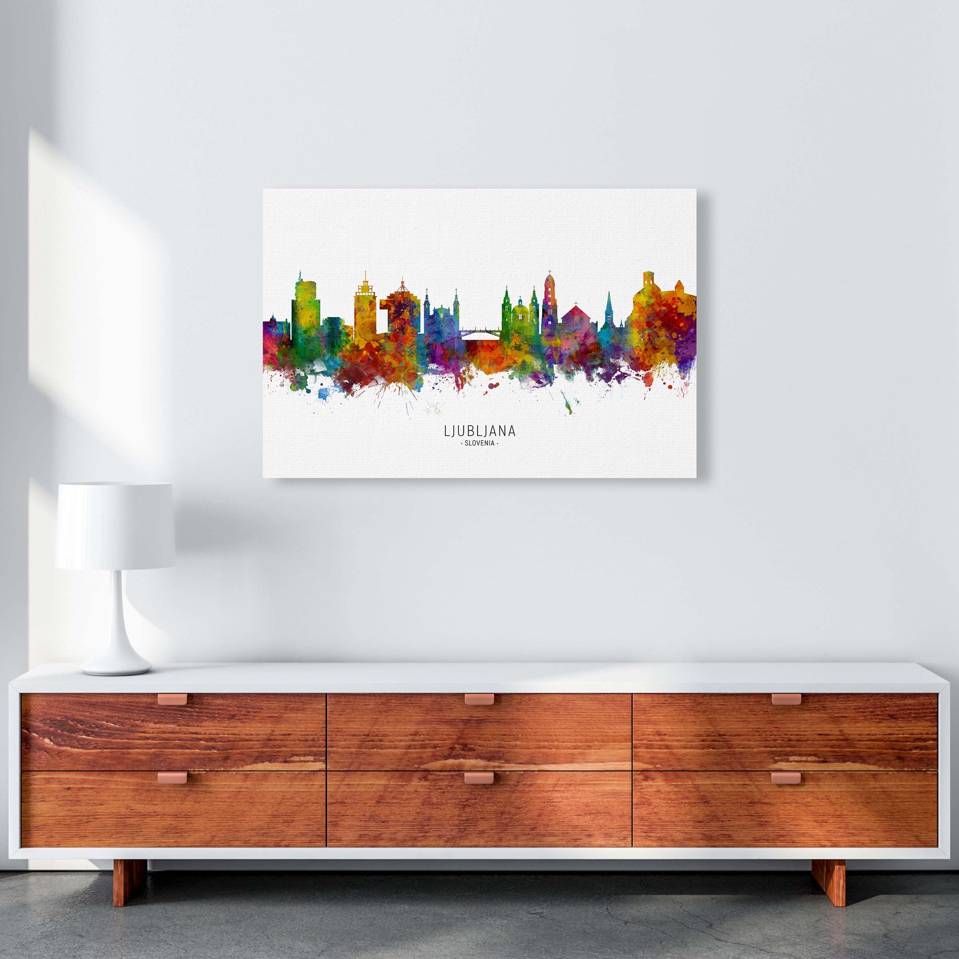 Ljubljana Slovenia Skyline Art Print by Michael Tompsett A1 Canvas