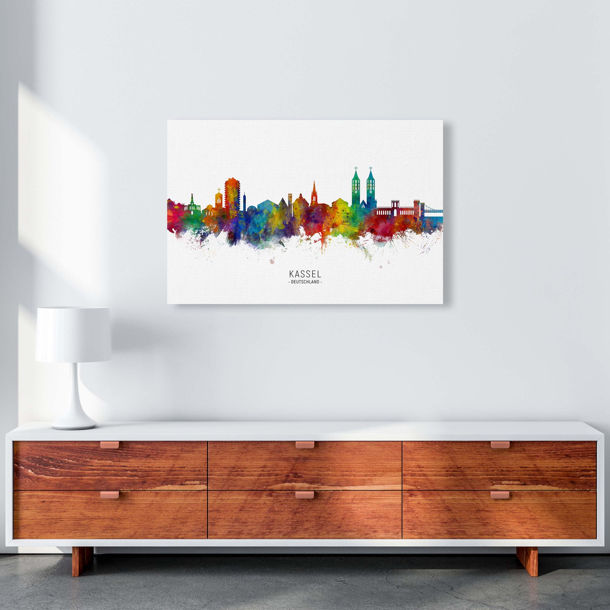 Kassel Deutschland Skyline Art Print by Michael Tompsett A1 Canvas