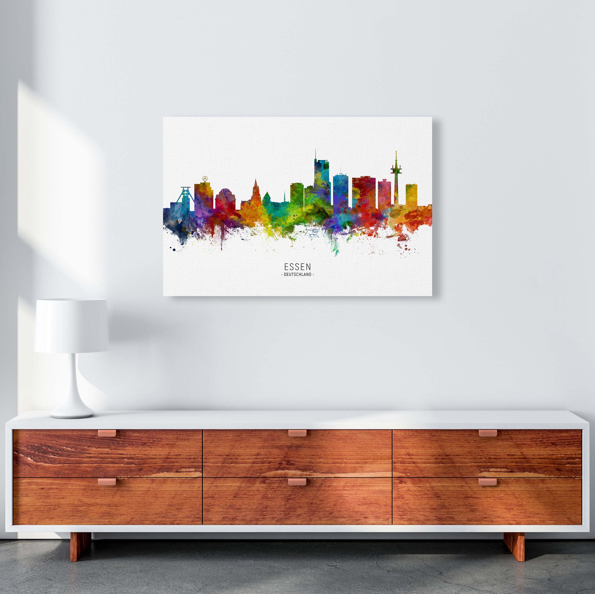 Essen Deutschland Skyline Art Print by Michael Tompsett A1 Canvas