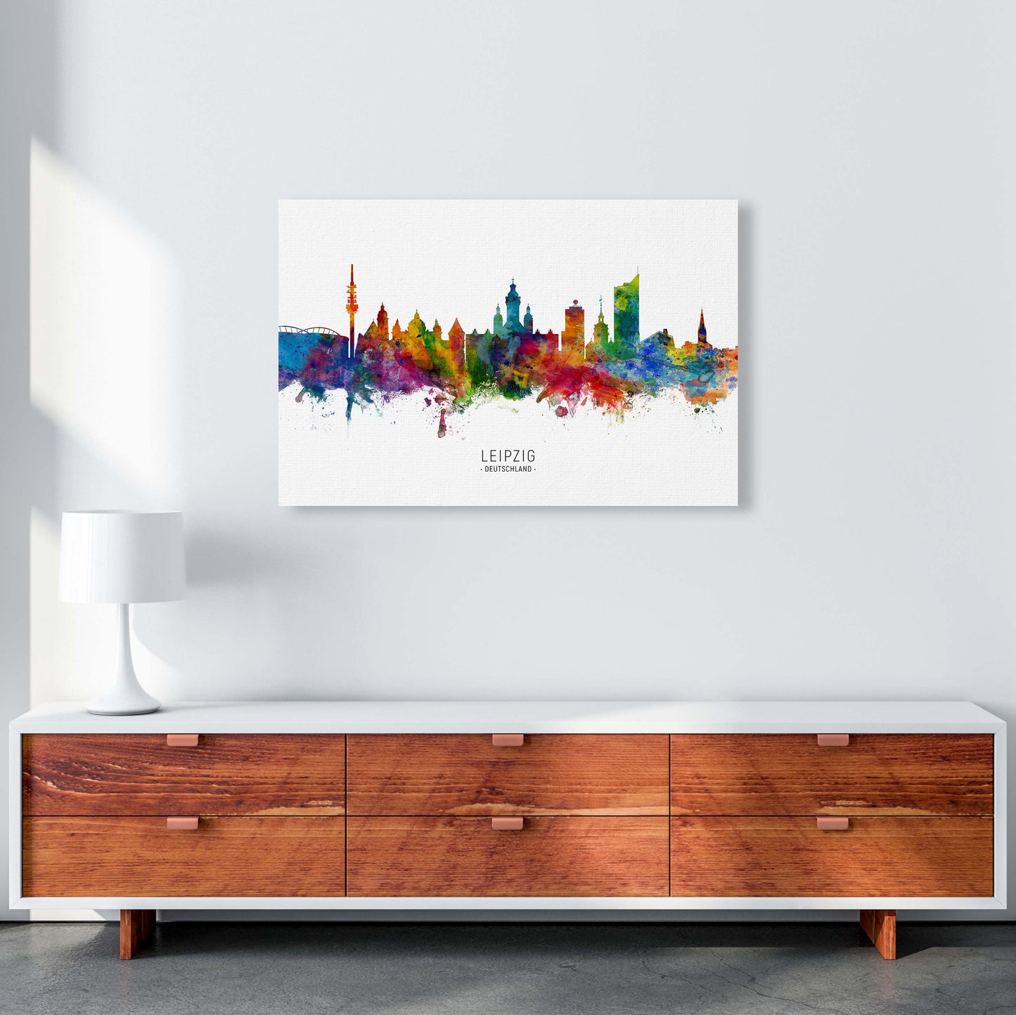 Leipzig Deutschland Skyline Art Print by Michael Tompsett A1 Canvas