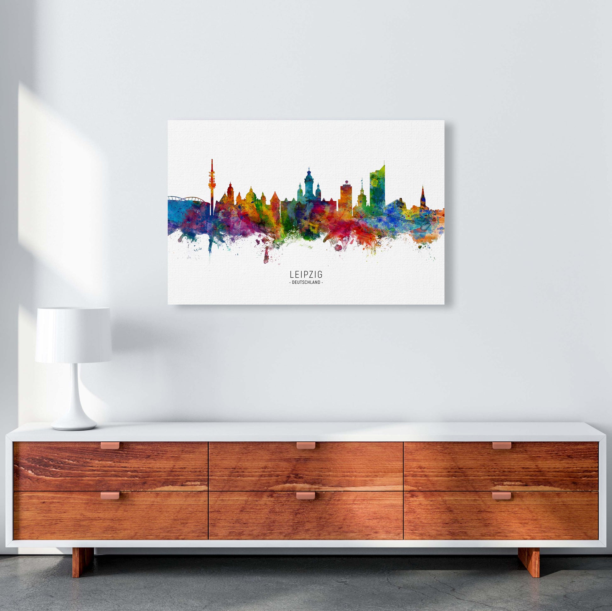 Leipzig Deutschland Skyline Art Print by Michael Tompsett A1 Canvas