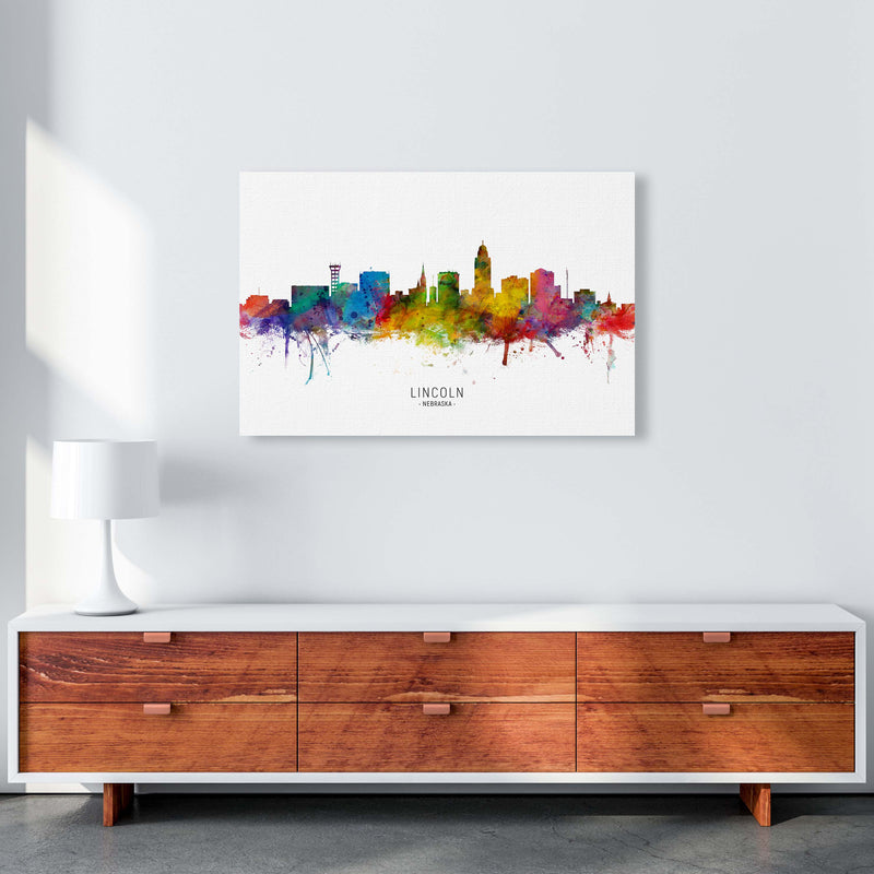 Lincoln Nebraska Skyline Art Print by Michael Tompsett A1 Canvas
