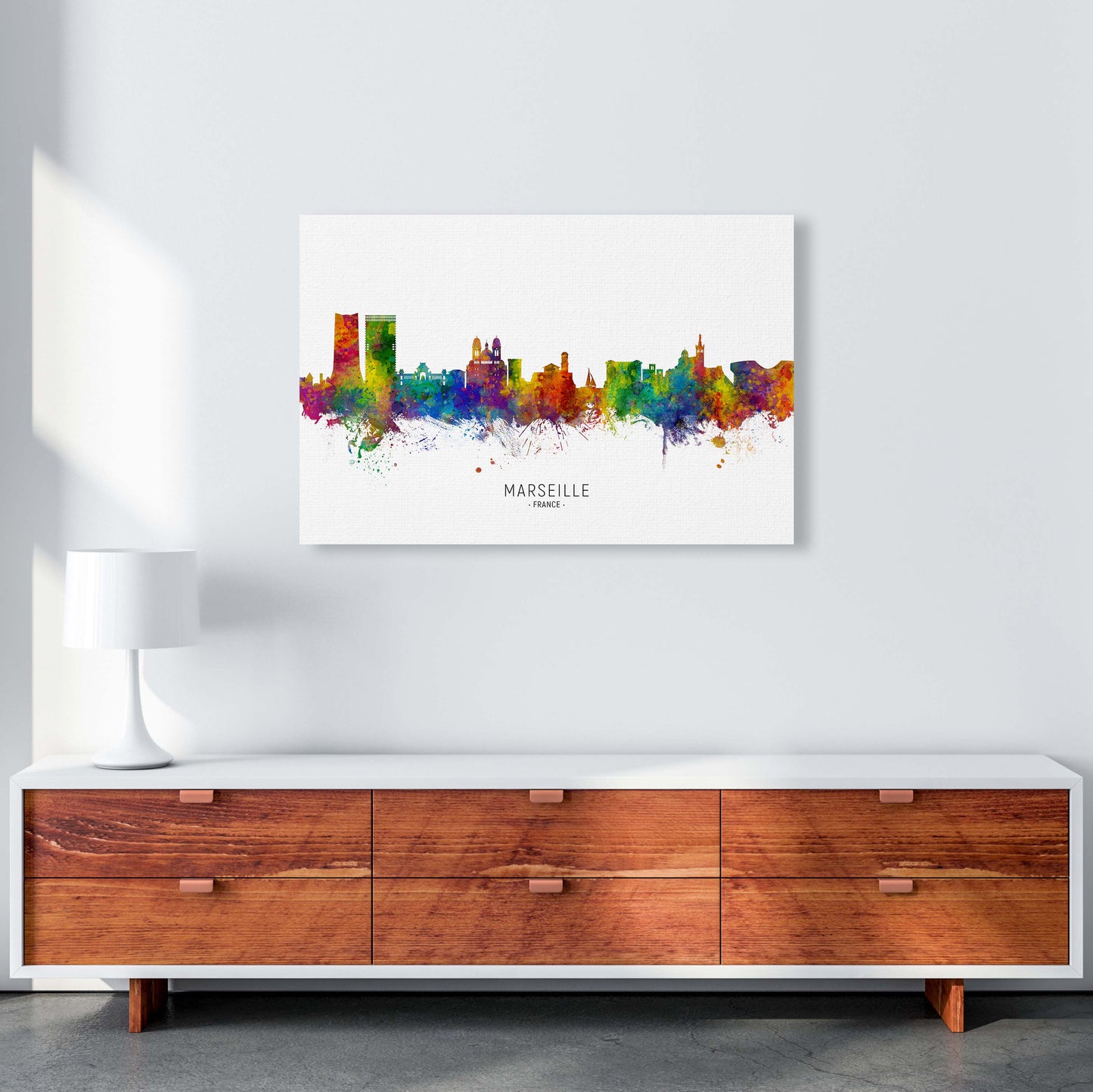 Marseille France Skyline Art Print by Michael Tompsett A1 Canvas