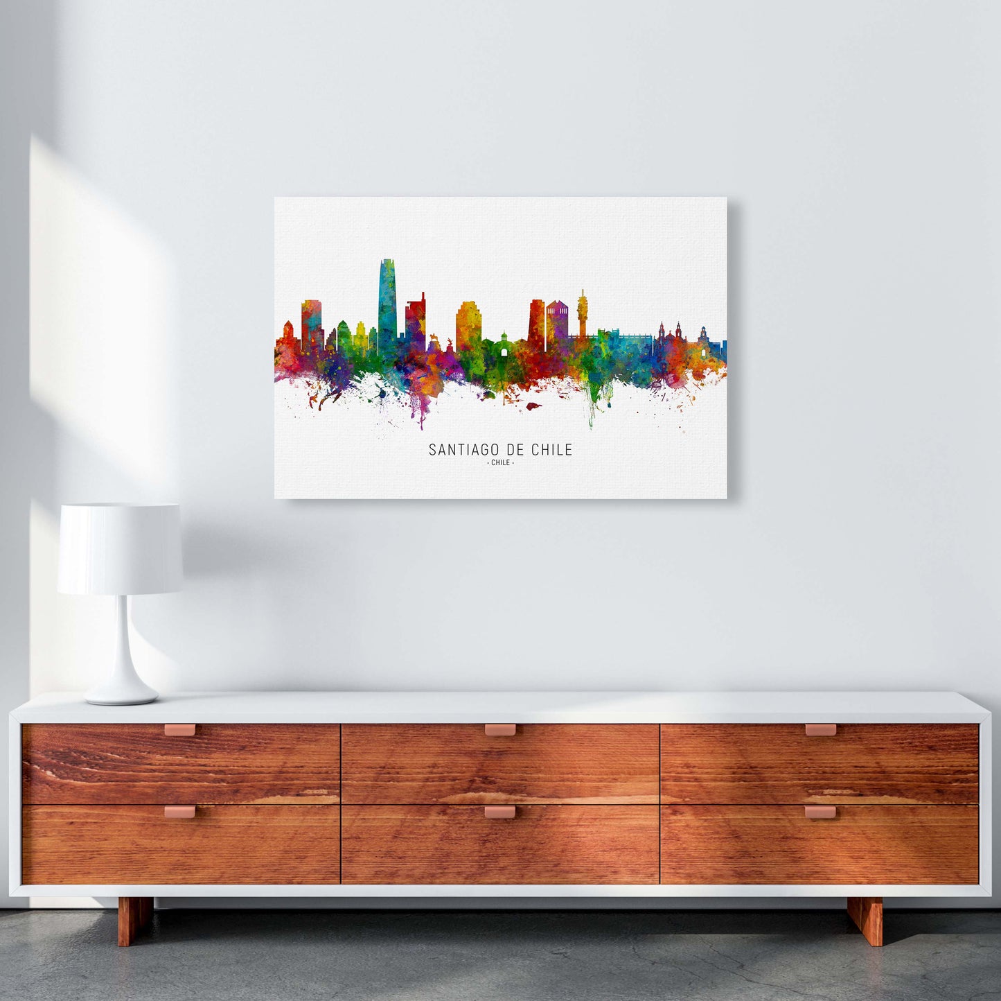 Santiago De Chile Chile Skyline Art Print by Michael Tompsett A1 Canvas