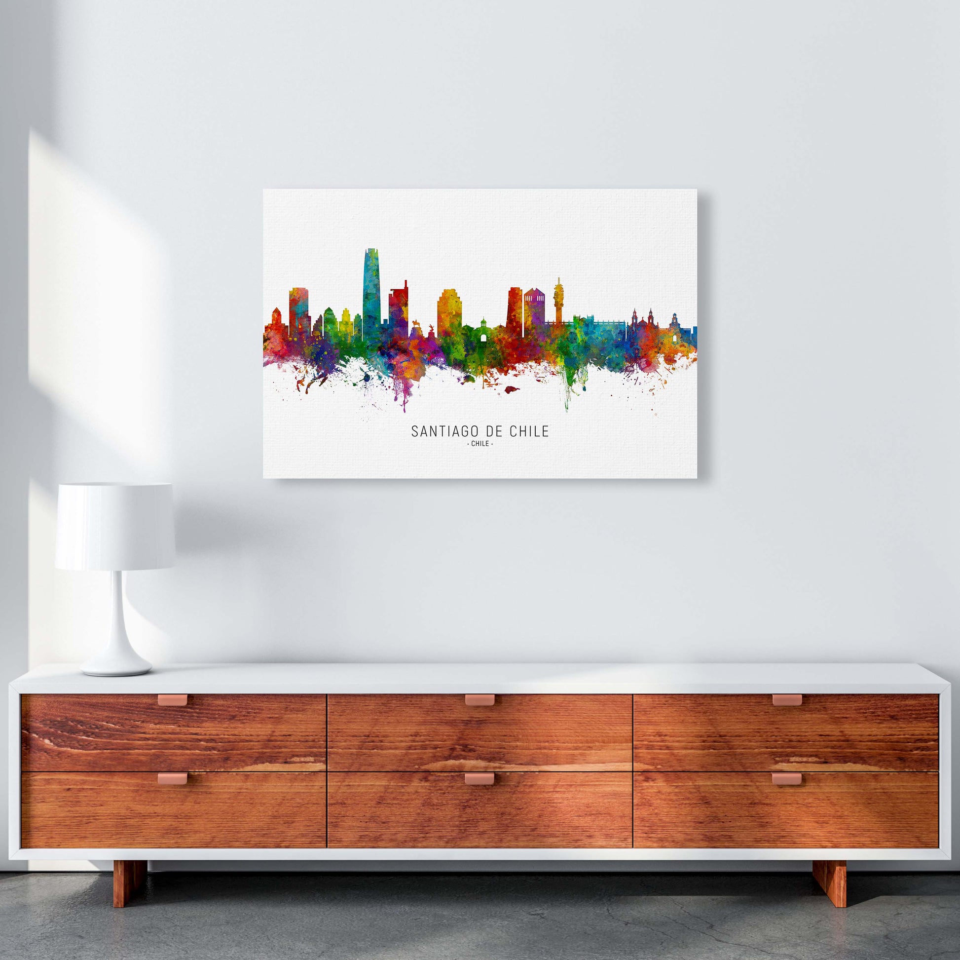 Santiago De Chile Chile Skyline Art Print by Michael Tompsett A1 Canvas