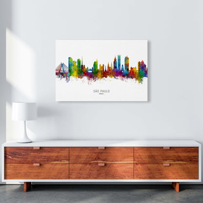 Sao Paulo Brazil Skyline Art Print by Michael Tompsett A1 Canvas