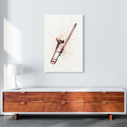 Trombone Watercolour Art Print by Michael Tompsett A1 Canvas