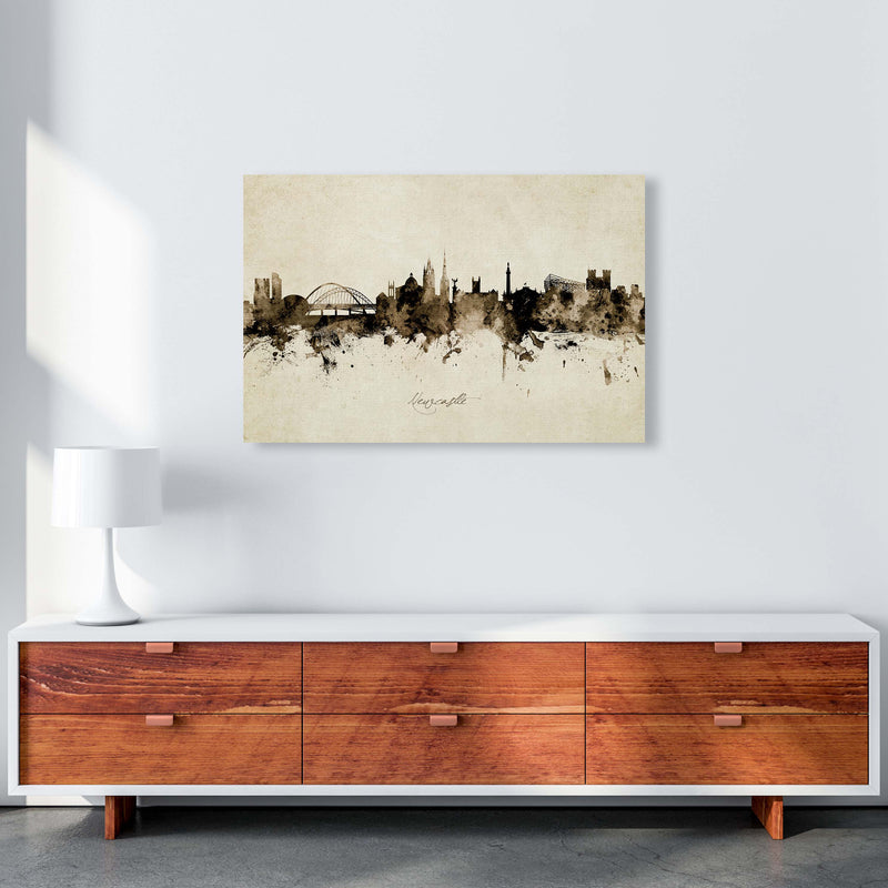 Newcastle England Skyline Vintage Print by Michael Tompsett A1 Canvas