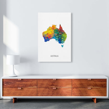 Australia Watercolour Map Art Print by Michael Tompsett A1 Canvas