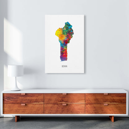 Benin Watercolour Map Art Print by Michael Tompsett A1 Canvas