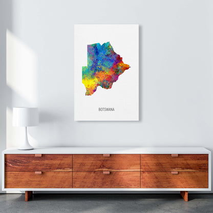 Botswana Watercolour Map Art Print by Michael Tompsett A1 Canvas
