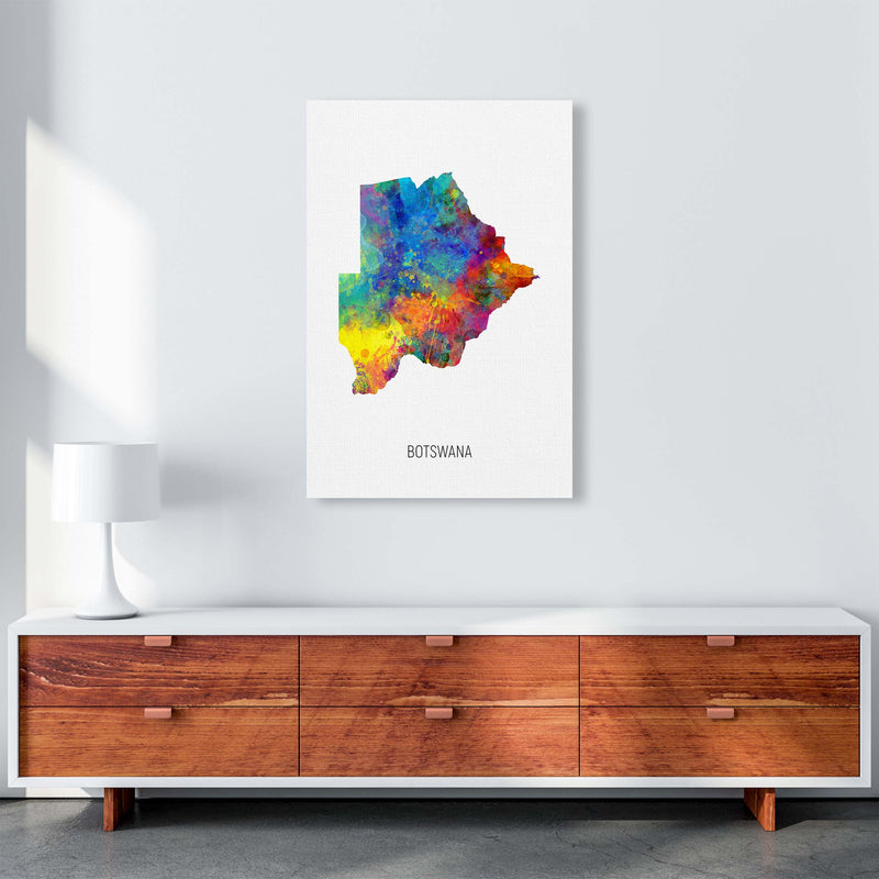 Botswana Watercolour Map Art Print by Michael Tompsett A1 Canvas