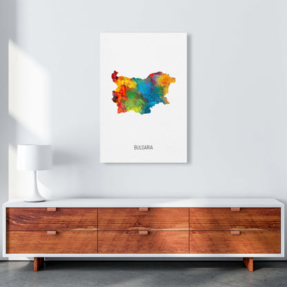 Bulgaria Watercolour Map Art Print by Michael Tompsett A1 Canvas